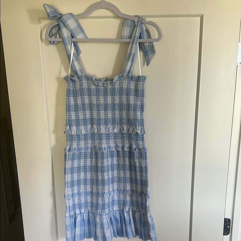 Plaid blue aqua women’s dress